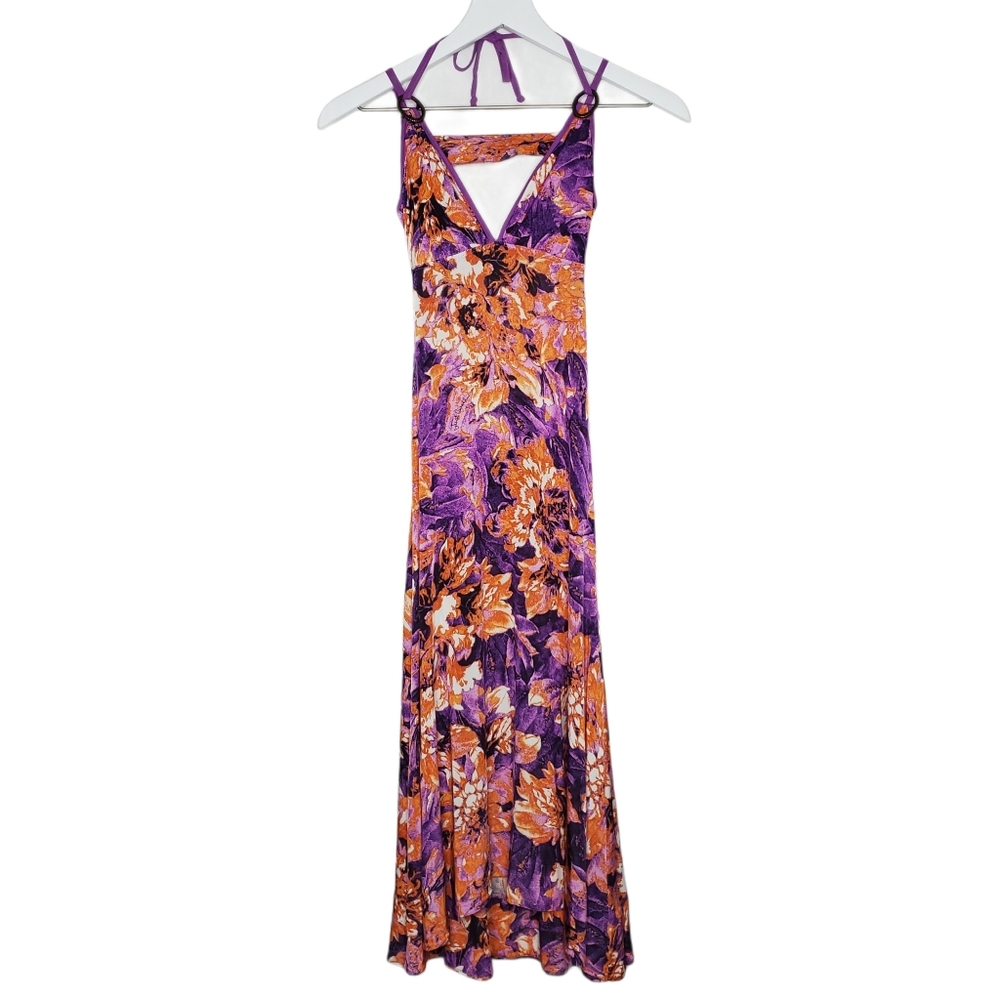 Just Cavalli Floral Print Open Back Dress